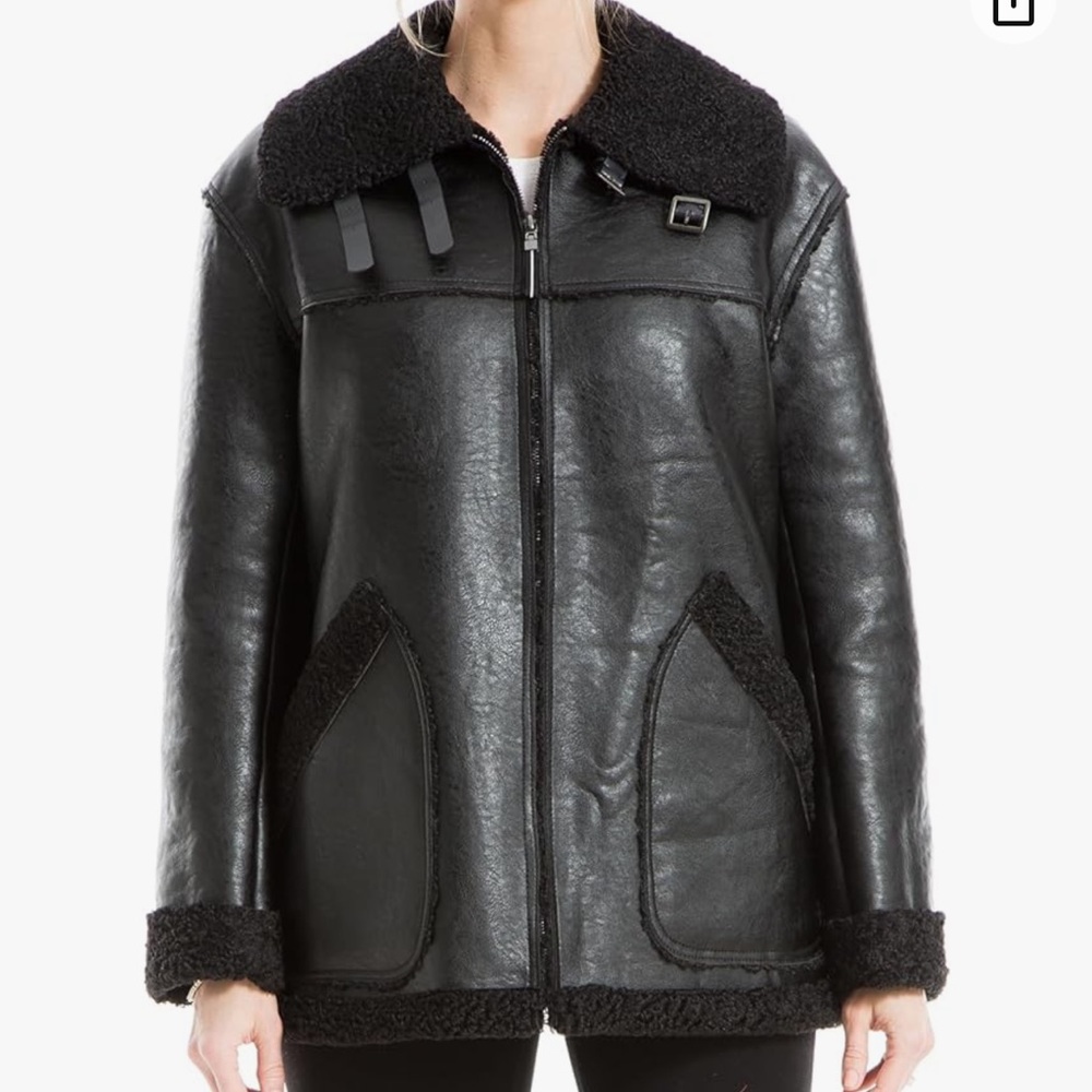 Max Studio Women's Faux Leatherette Zip Front Jacket